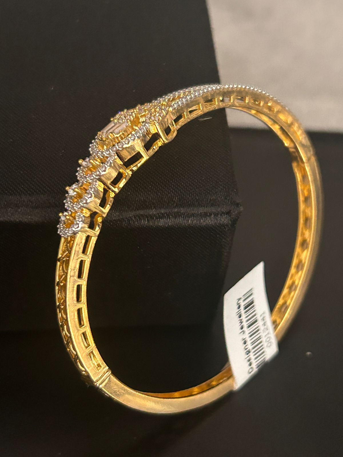 Golden Openable Bracelet with Designer CZ Detailing